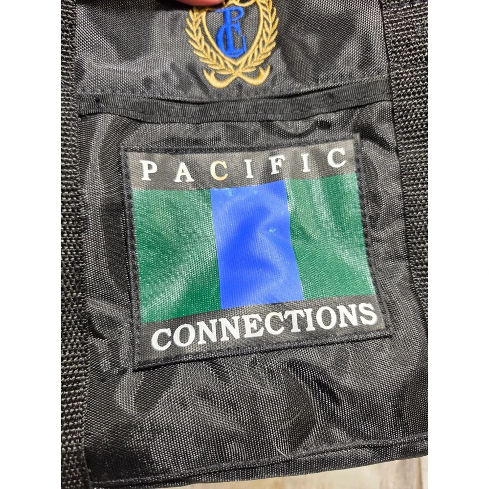 Pacific‎ Connections Vintage Colorblock Duffel Bag Black Green Blue Small Travel